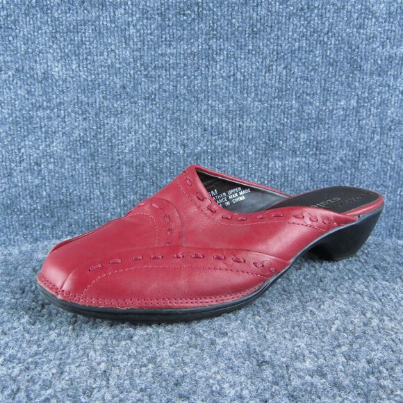 Azaleia Women Mule Shoes Size 6 Medium Red‎ Leather Slip On - Picture 1 of 10